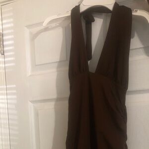 Chocolate brown halter dress